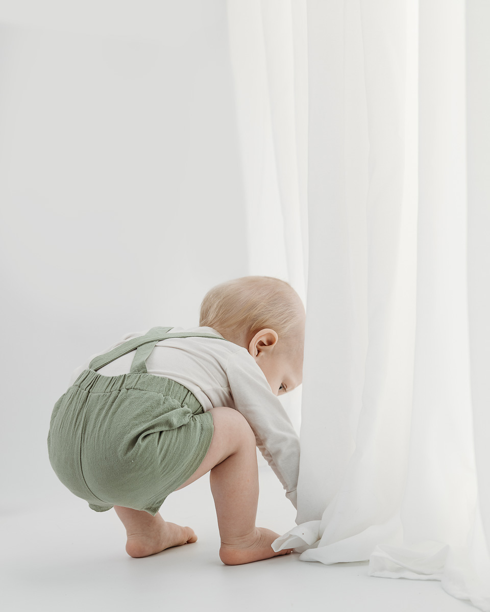 1-års fotografering i fotostudio, babyfoto